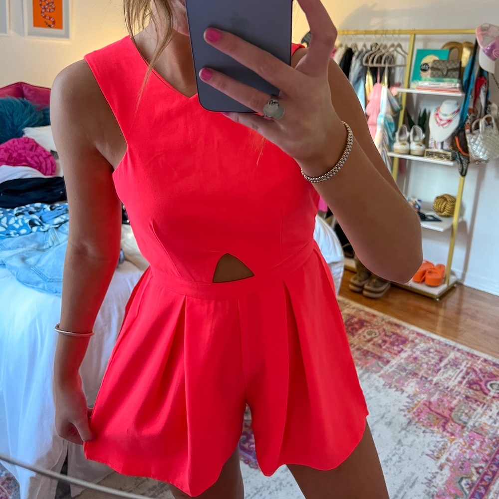 MinkPink Pink Halter Cut Out Romper